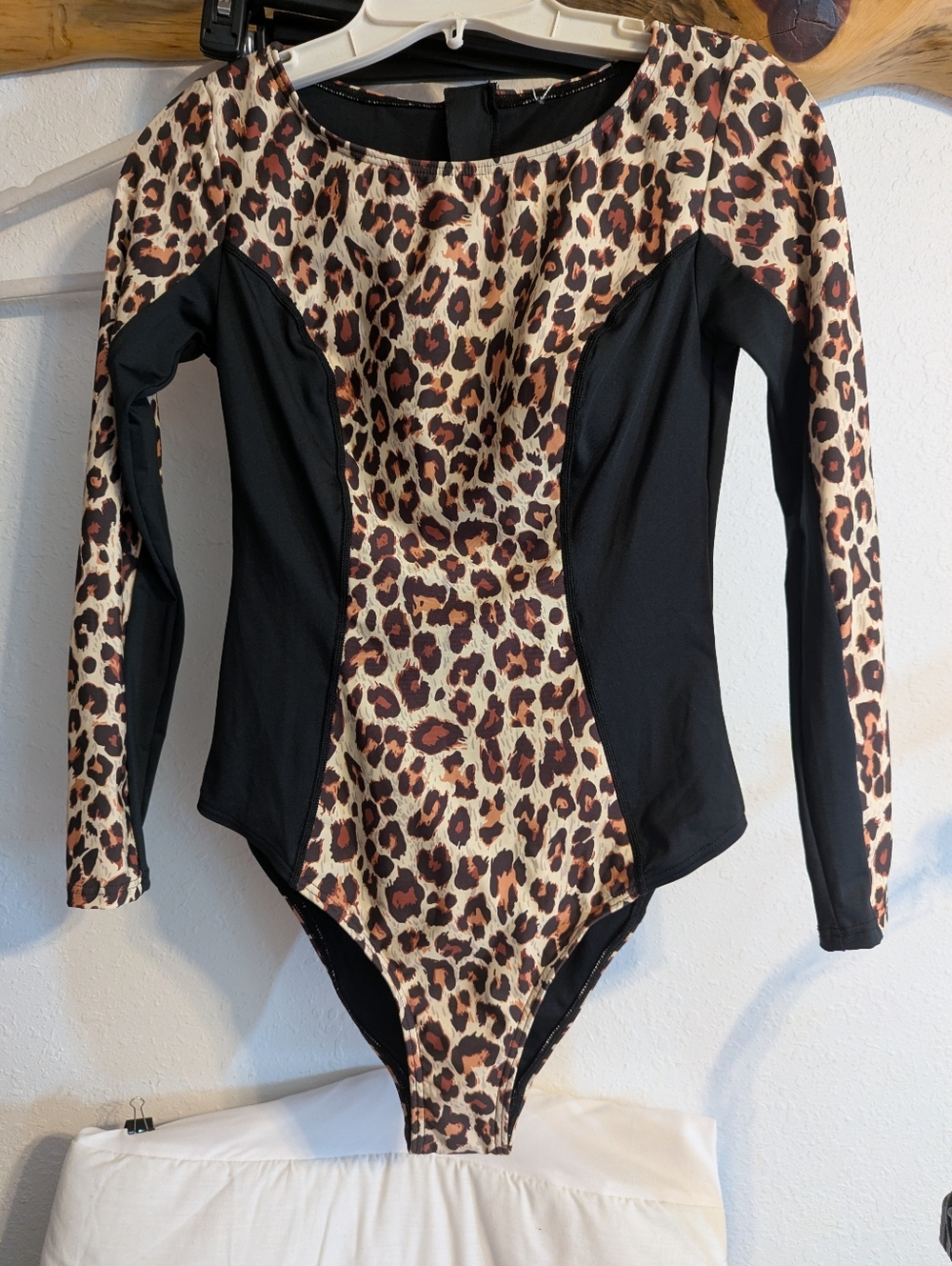 Kataleya Leopard Long Sleeve One Piece Swim Suit By Cupshe Size M BNWT